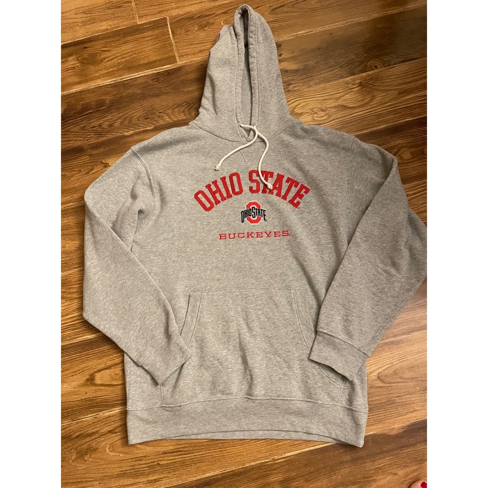 Ohio State Buckeyes Hoodie Proedge Gray Embroidered Sweatshirt Mens Large